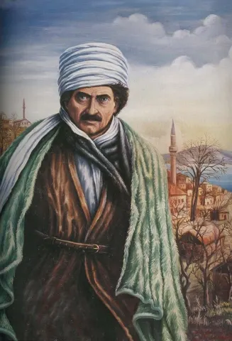 Said Nursî'yi Barla'da cübbesi ve sarığıyla tasvir eden tablo
